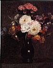 Henri Fantin-Latour Dahlias, Queens Daisies, Roses and Corn Flowers painting